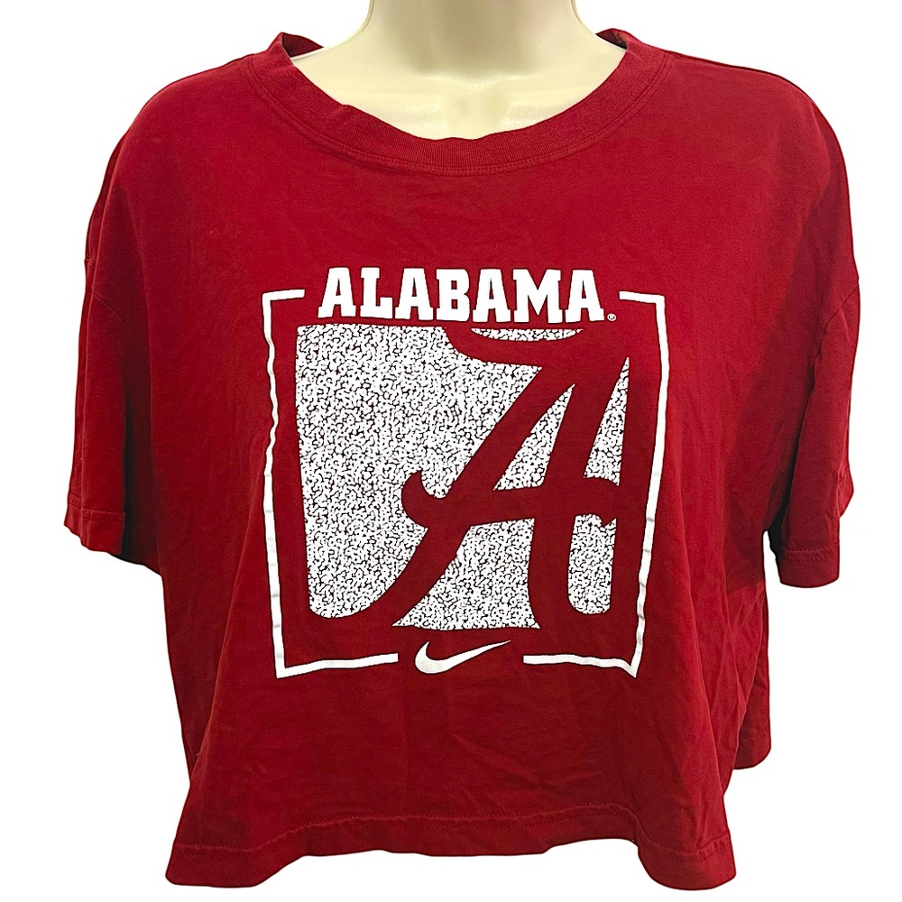 NCAA UA Nike Dri Fit Alabama Crimson Tide Large Graphic Crop Top Size Large